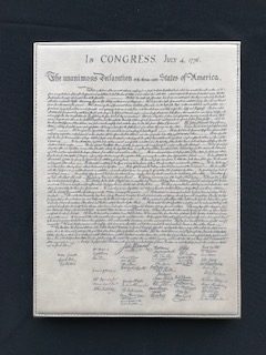 Declaration of Independence-Leatherette Plaque