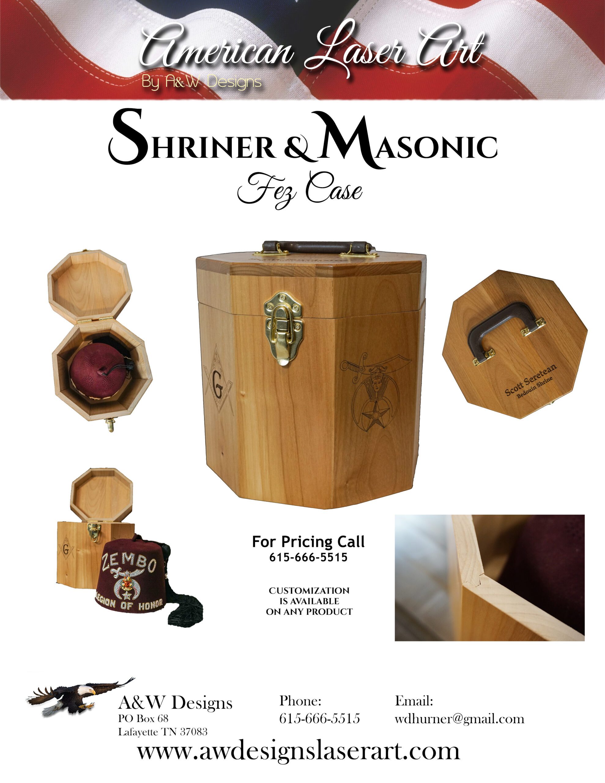 Shriner and Masonic Fez Case