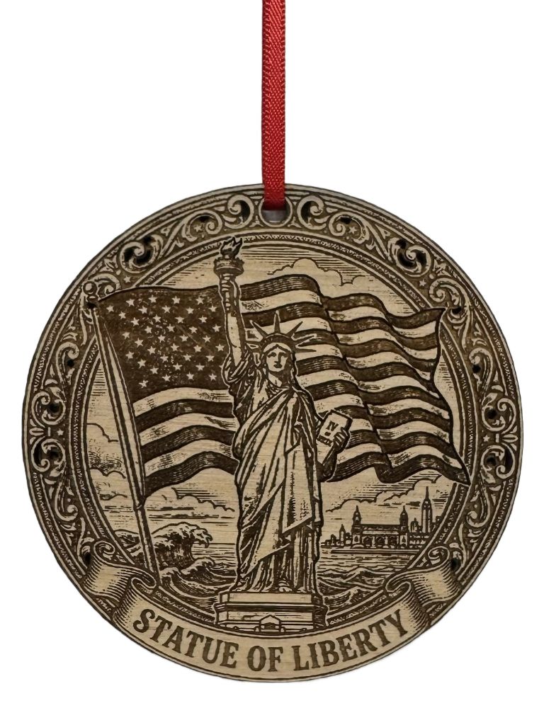 Statue of Liberty w/ American Flag